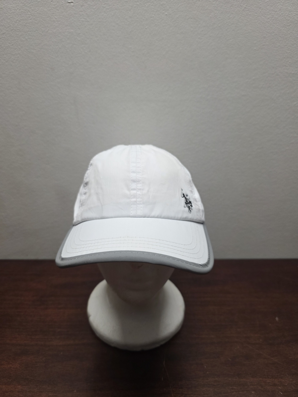 U.S. Polo Assn. White Baseball Cap with Gray Trim and Logo